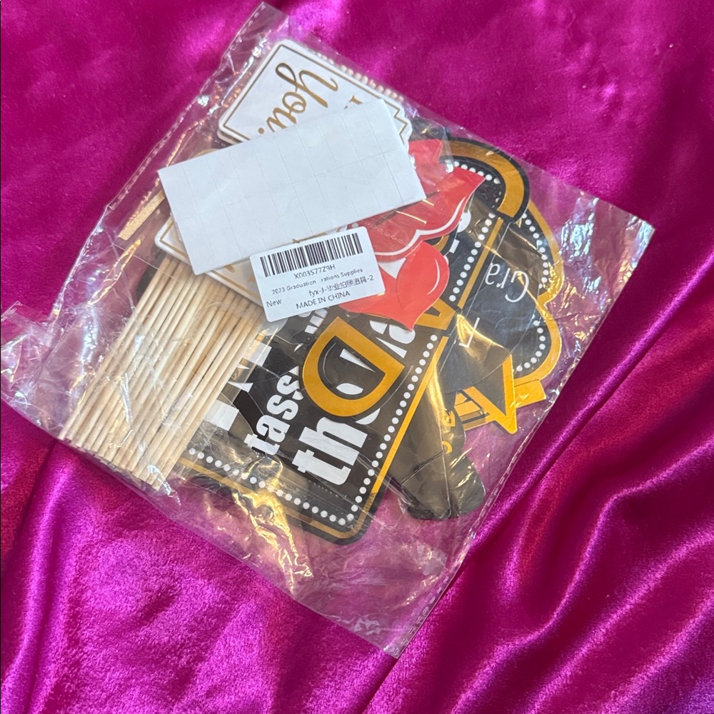 Graduation Photo Booth Props Set - Black & Gold - Picture 6 of 6